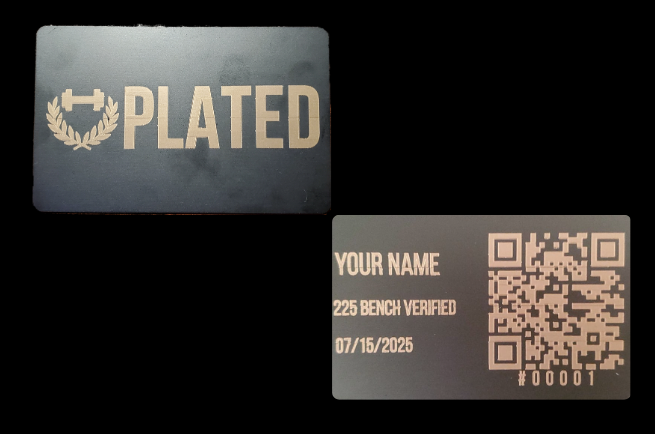 Plated Bench Card