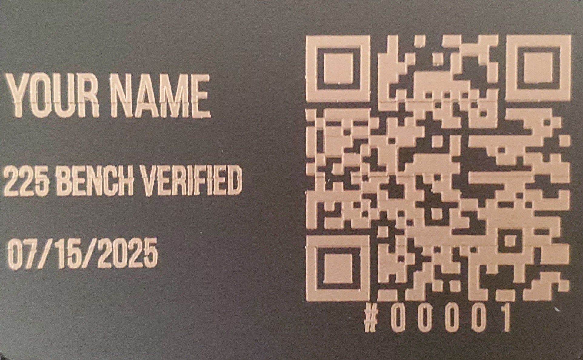 Plated Bench Card